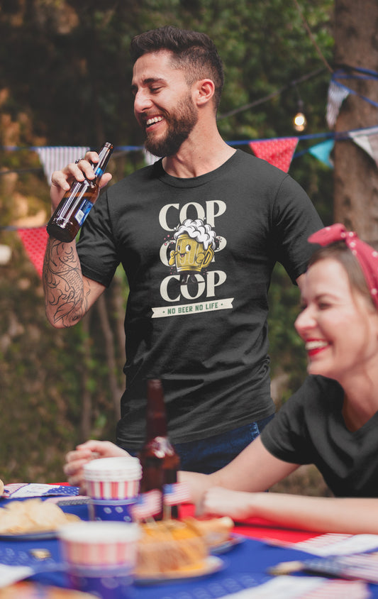 COP COP COP MEANS BOOZE IN GOA  AND BEING THE CAPITAL OF DRINK THE DESIGN ON TEE MAKES IT MORE AWESOME