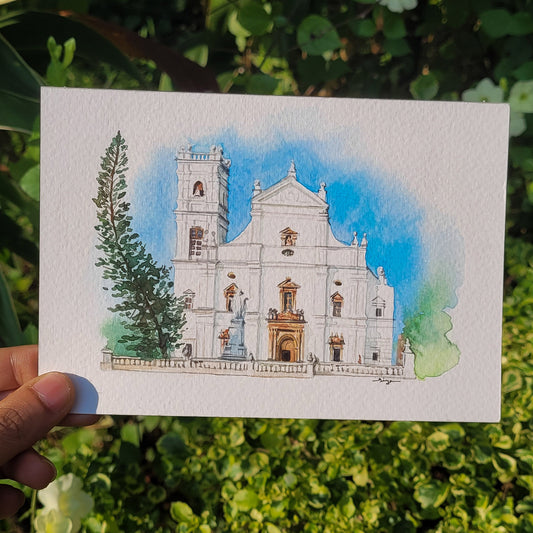 Se Cathedral Church Watercolor Postcard.