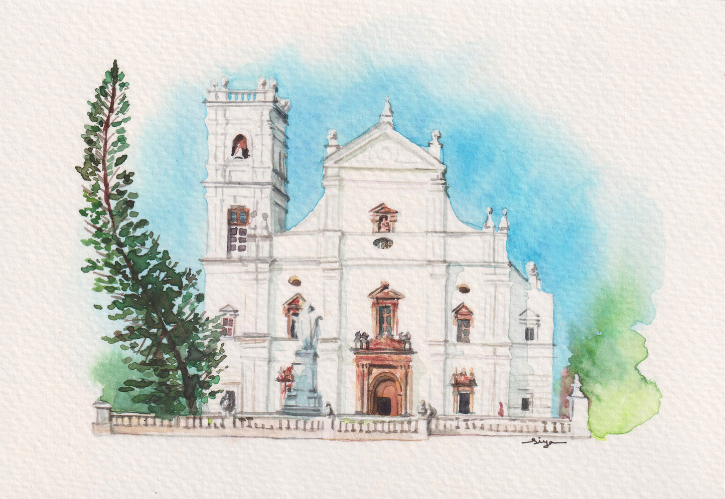 Se Cathedral Church Watercolor Postcard.